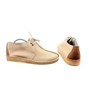 Clarks Women’s Suede Wallabee Chukka Shoes Beige Crepe Sole 8M